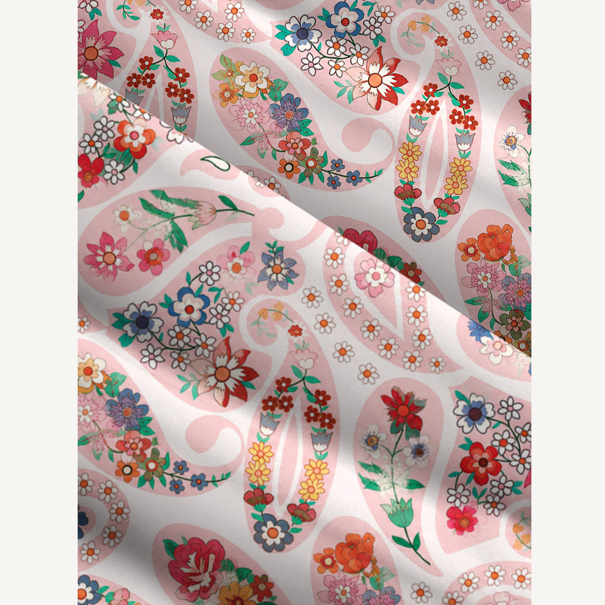 Floral Paisley Print Wide Straps Maxi Dress With Pockets