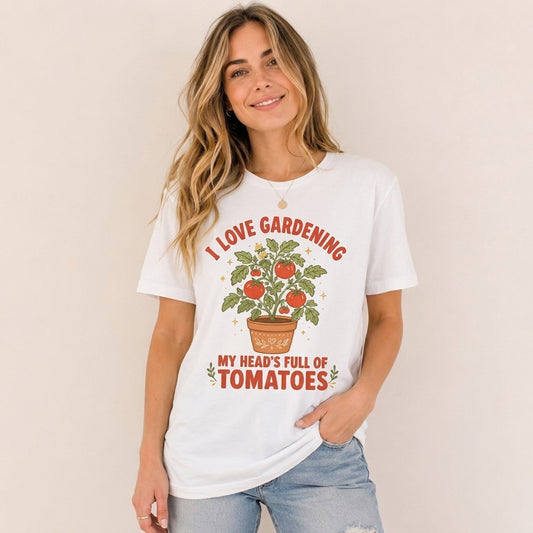 Tomato Garden Daydream Print Crew Neck Cotton Tee