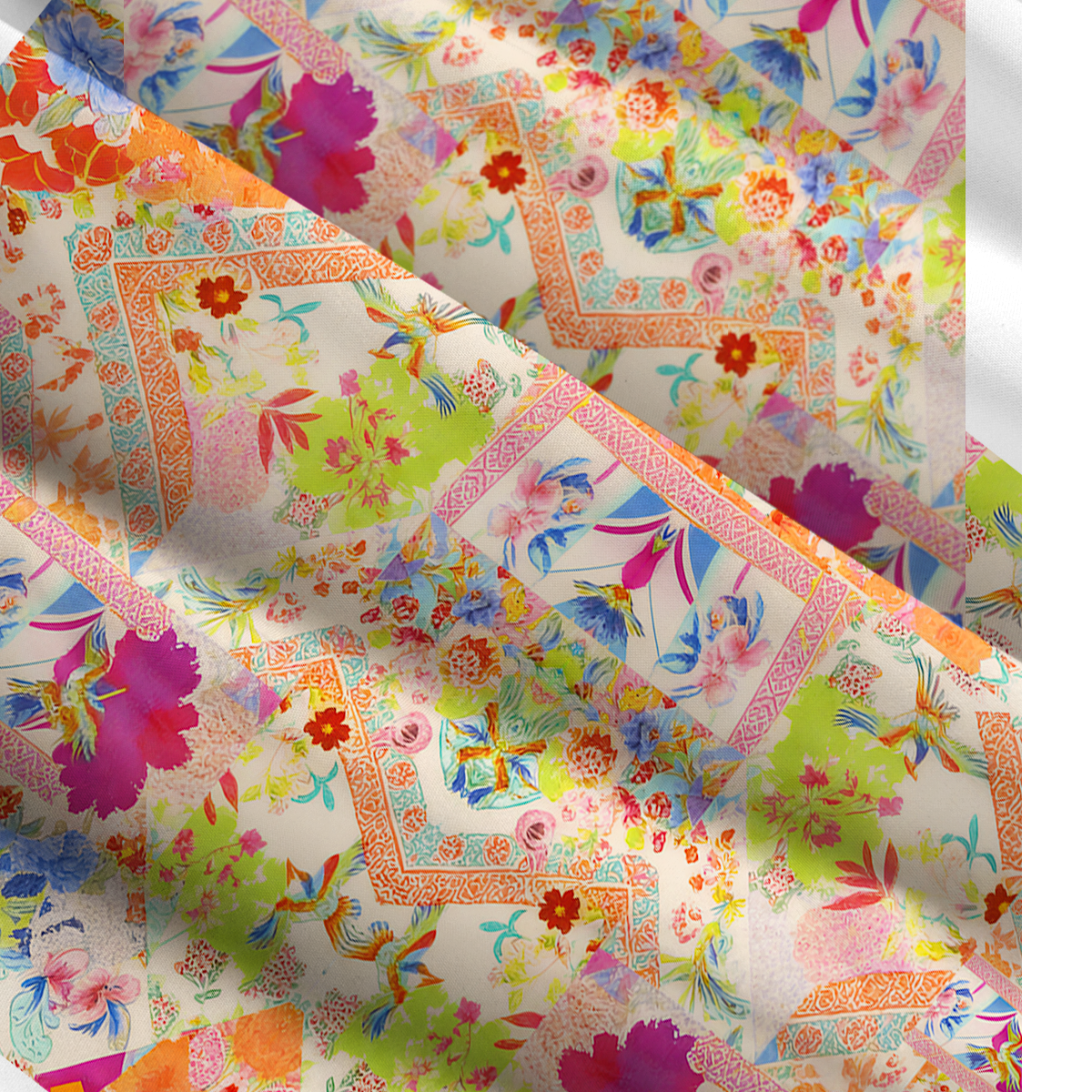 Square Neck Vivid Lily Print Wide Straps Maxi Dress With Pockets