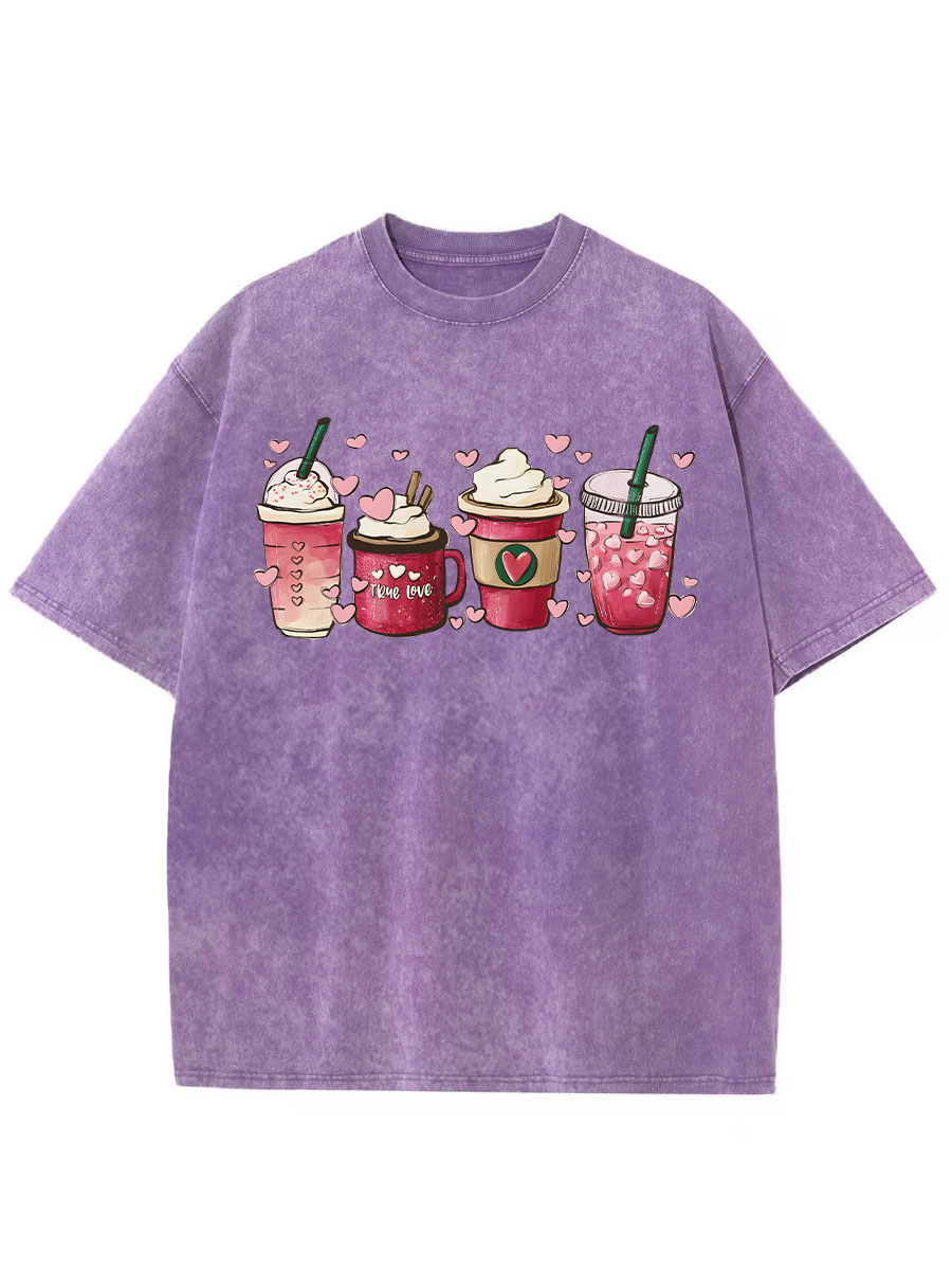 Vintage Valentine Coffee Washed T-Shirt