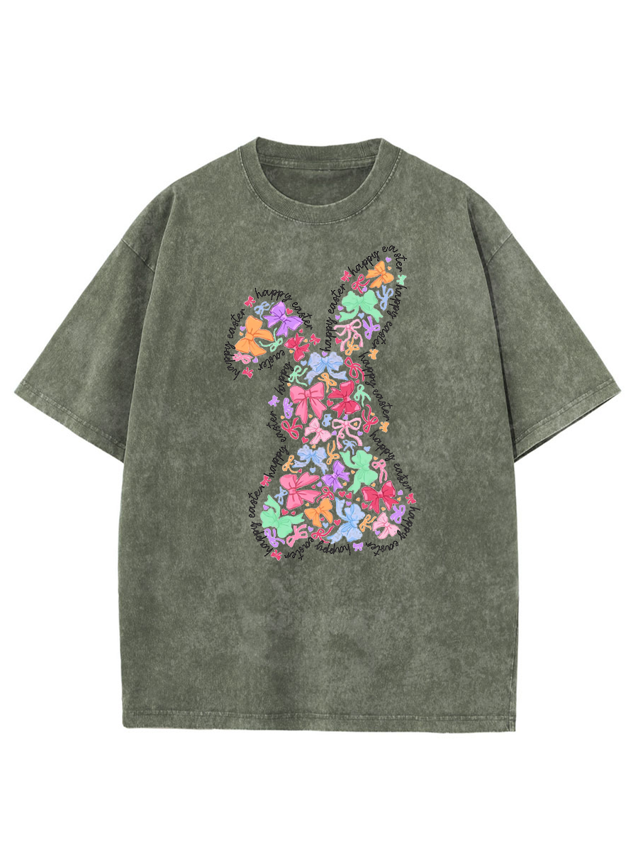 Vintage Coquette Bunny Easter Washed T-Shirt