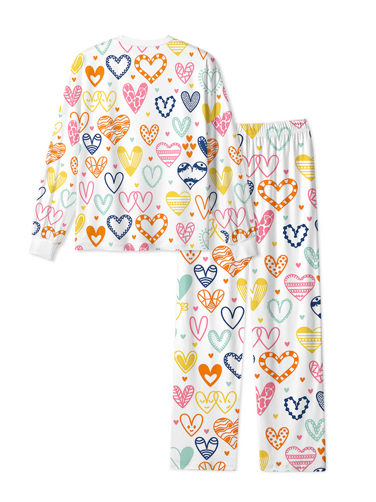 Vintage Colorful Pattern Heart Pajamas