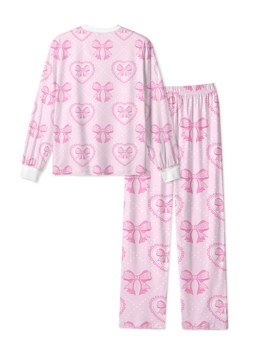 Vintage Heart Bow Polka Dot Pop Pajamas