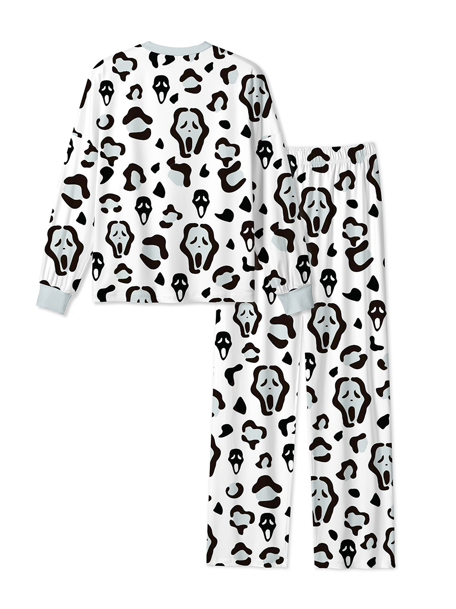 Vintage Leopard Scream Ghostface Mixed Pajamas
