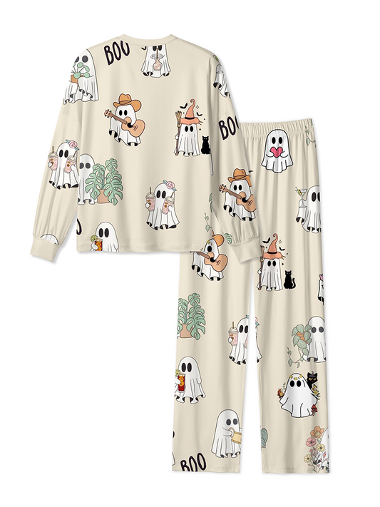 Vintage Cute Ghost Doodle Boo Mixed Pajamas