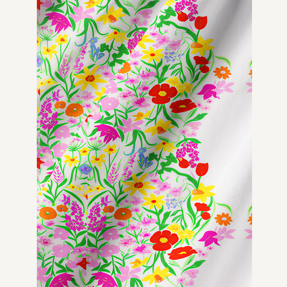 Elegant Garden Print Cotton Wide Straps Maxi Dress With Pockets