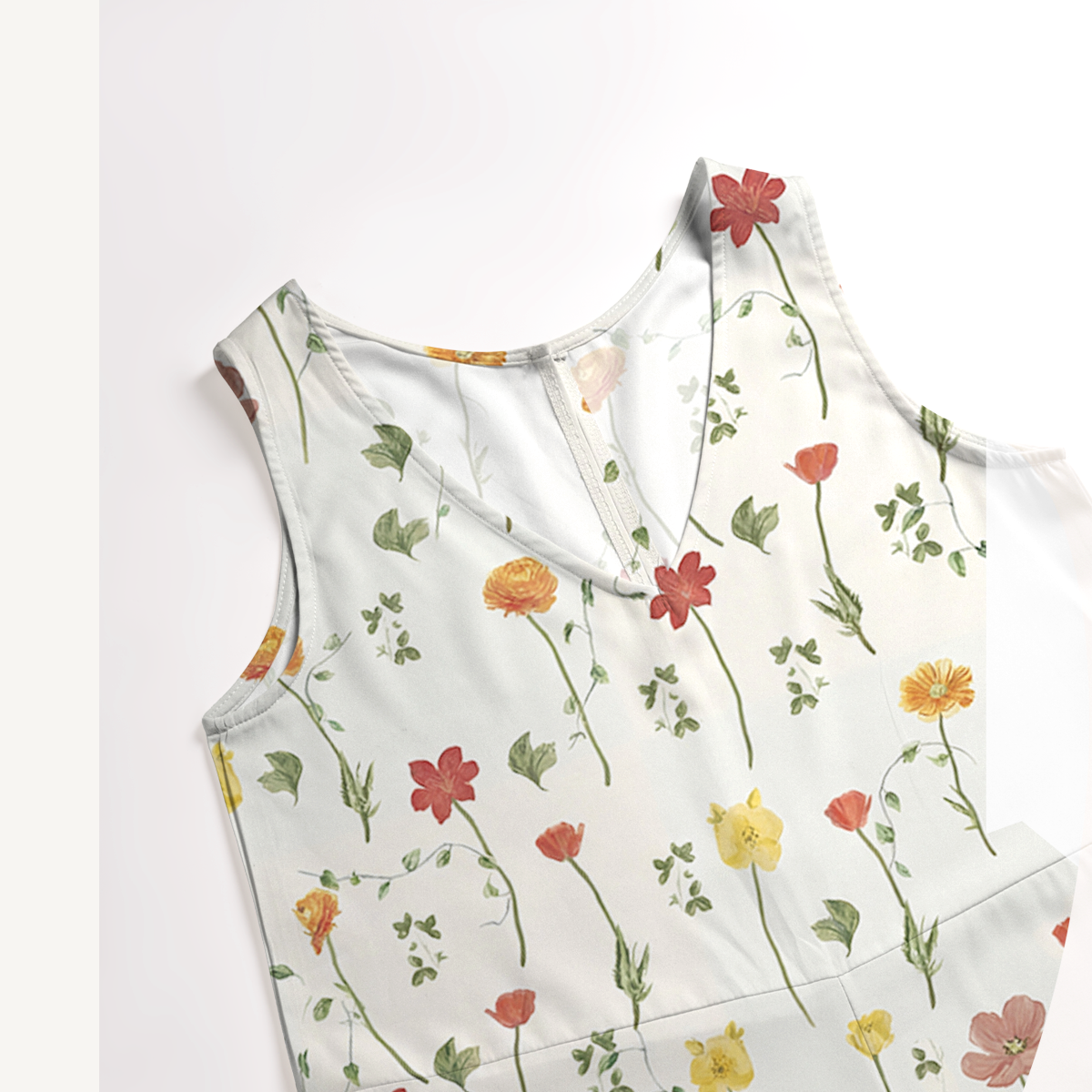 V-Neck Wildlight Meadow Boho Jumpsuit with Pockets for Women