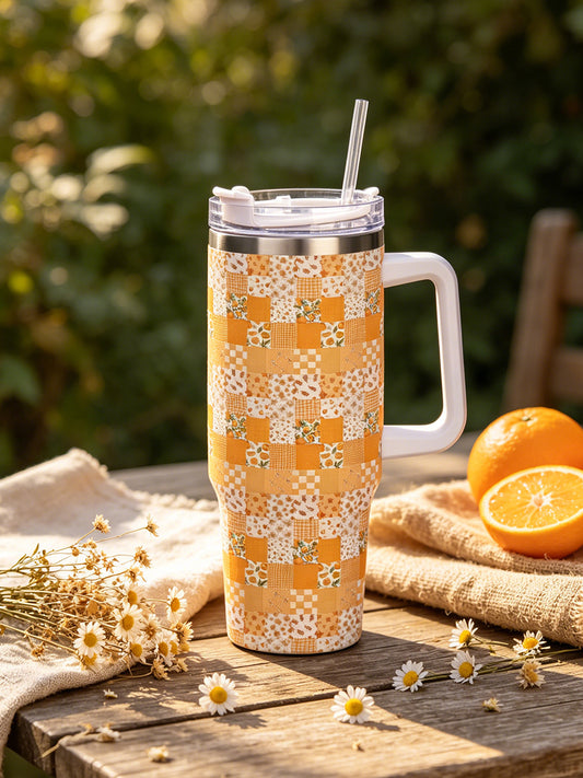Lemon Sunshine Patchwork 40oz Tumbler