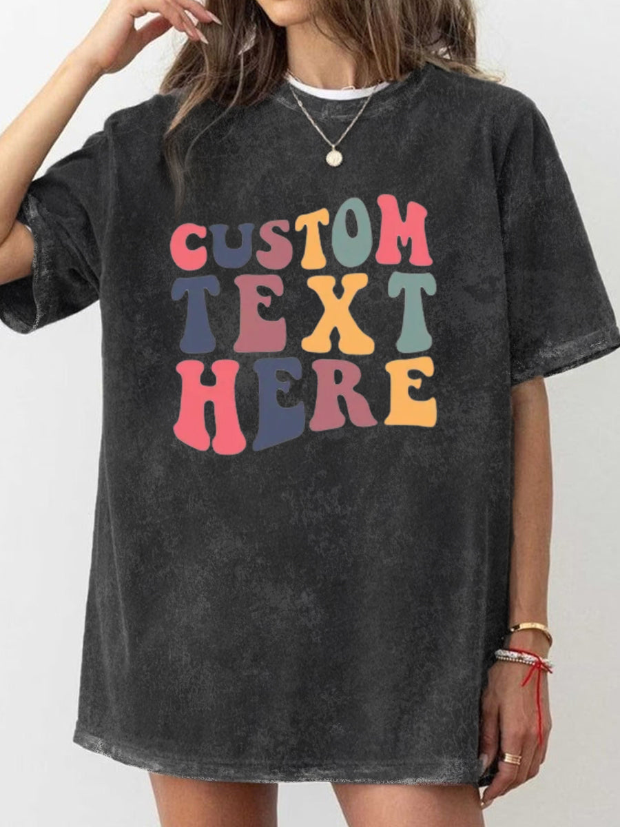 Personalized Custom Retro Font Washed T-Shirt