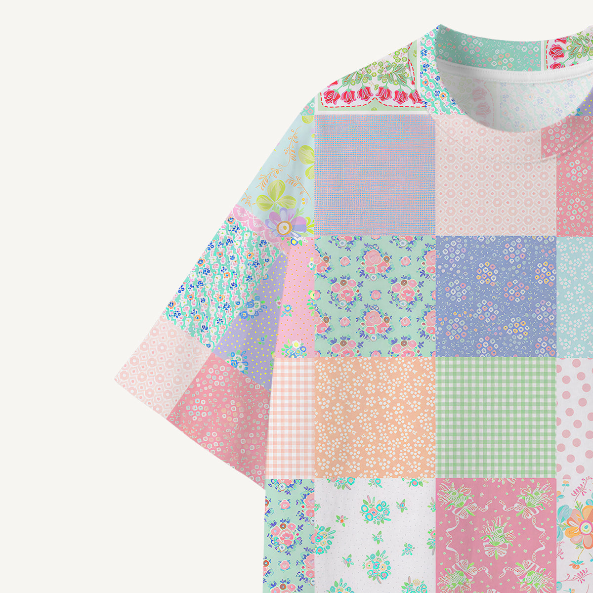 Vintage Quilt Patchwork print Premium Eco Tee