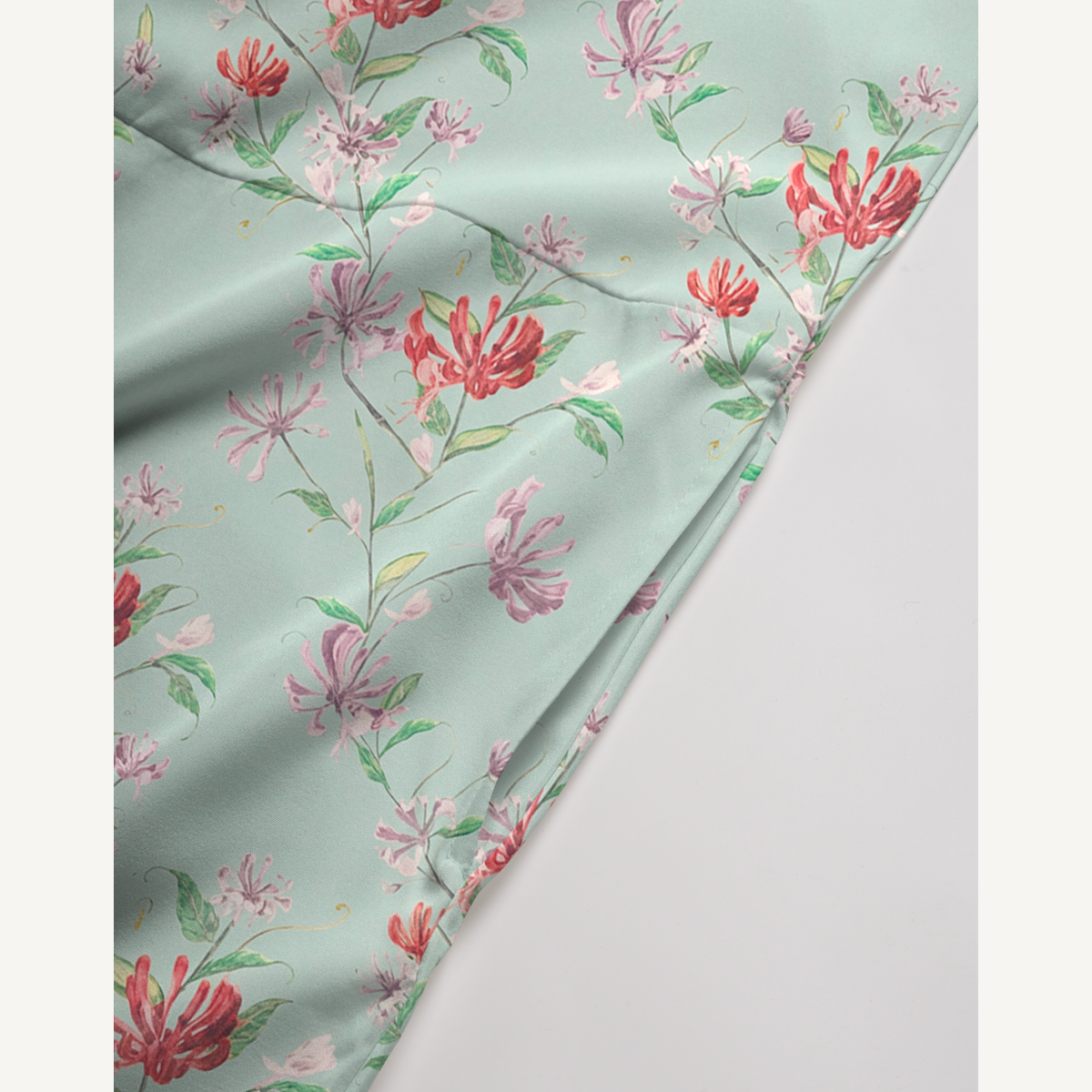 V-Neck Mint Honeysuckle Boho Jumpsuit with Pockets for Women