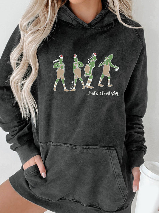 Plus Size Not Going Vibrant Washed Hoodie