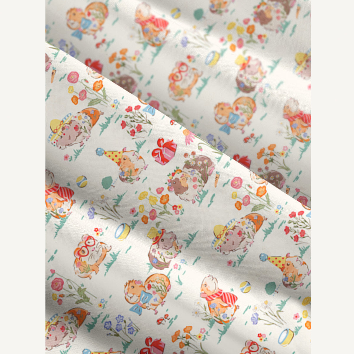 Guinea Pig Picnic Print Wide Straps Maxi Dress With Pockets
