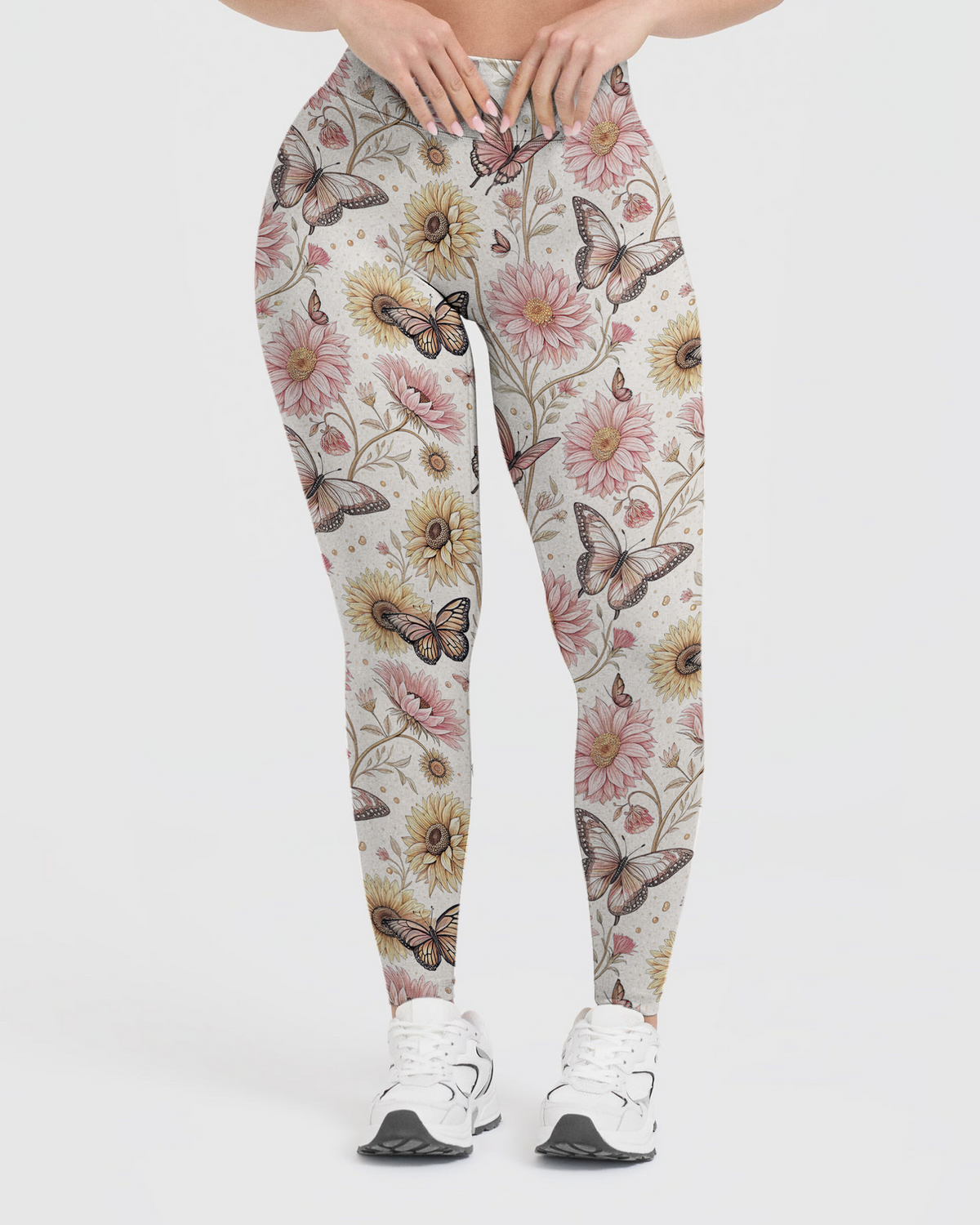 Vintage Flower Butterflies Leggings