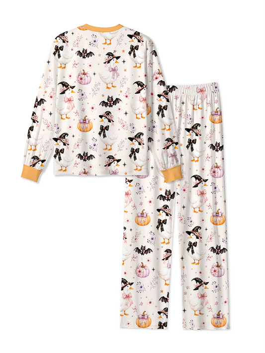 Vintage Pastel Cottage Halloween Watercolor Mixed Pajamas