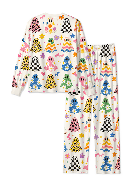 Vintage Retro Hippie Colorful Ghost Daisy Mixed Pajamas