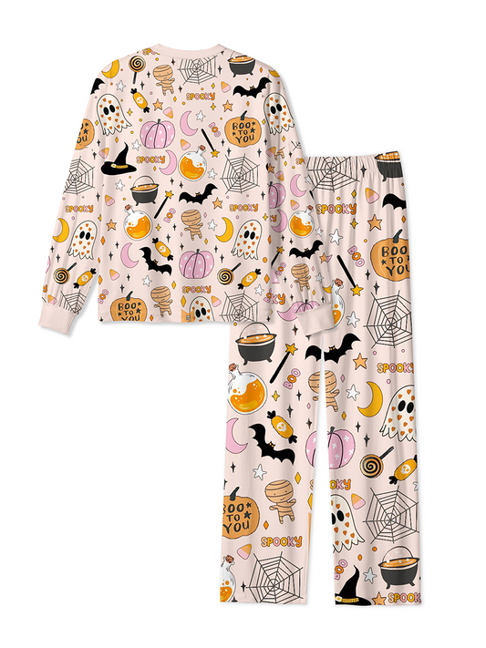 Vintage Boo-To-You Cute Halloween Doodle Mixed Pajamas