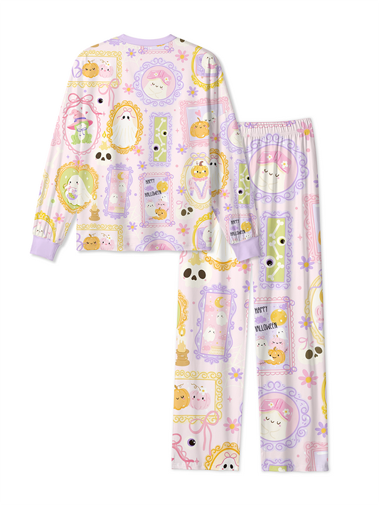 Vintage Groovy Flower Ghost Peace Symbol Mixed Pajamas