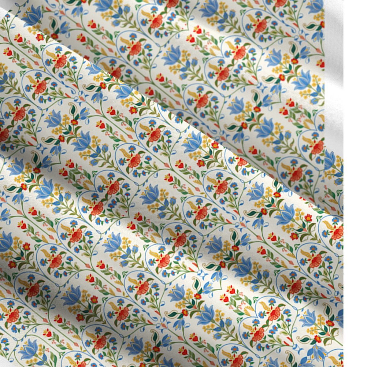 Square Neck Folk Bloom Print Wide Straps Maxi Dress With Pockets