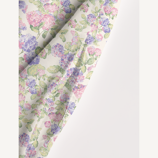 Square Neck Lilac Hydrangea Print Wide Straps Maxi Dress With Pockets