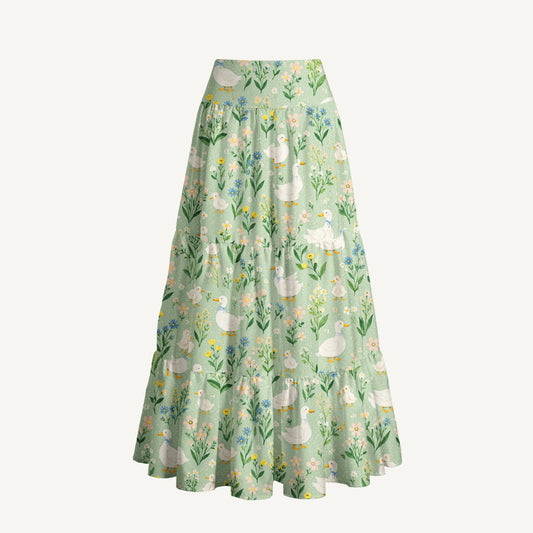 Country Duck & Bloom Print Convertible Maxi Skirt & Strapless Dress