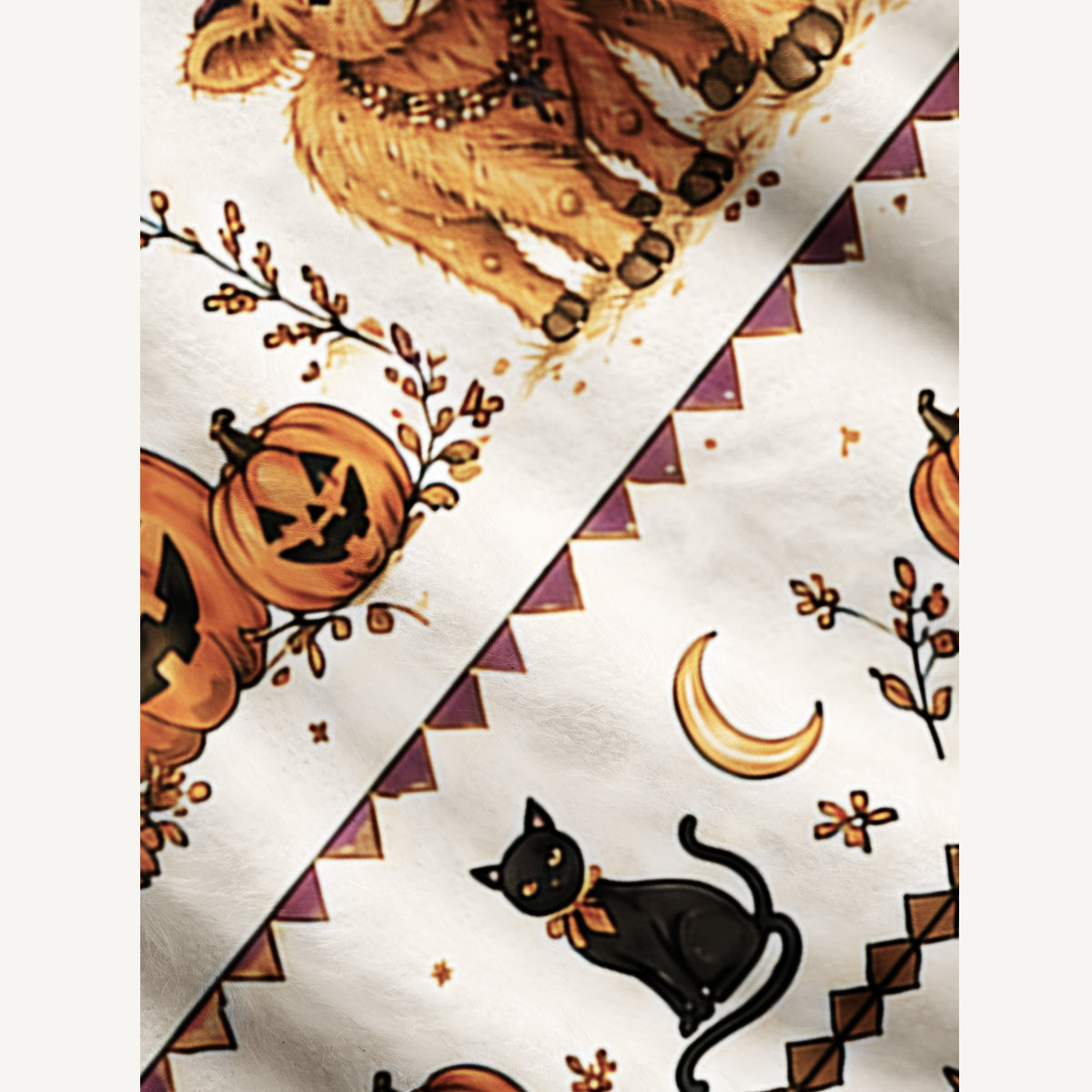 Witchy Highland Cow Harvest Print Ugly Cardigan Sweaters