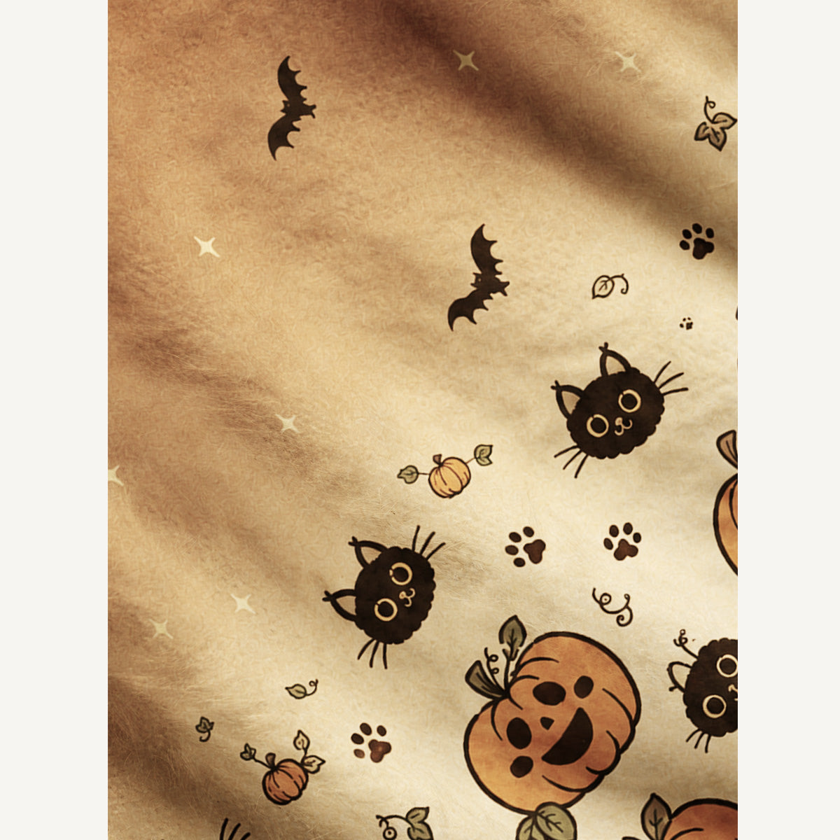 Vintage Halloween Paw Print Halloween Ugly Cardigan Sweaters