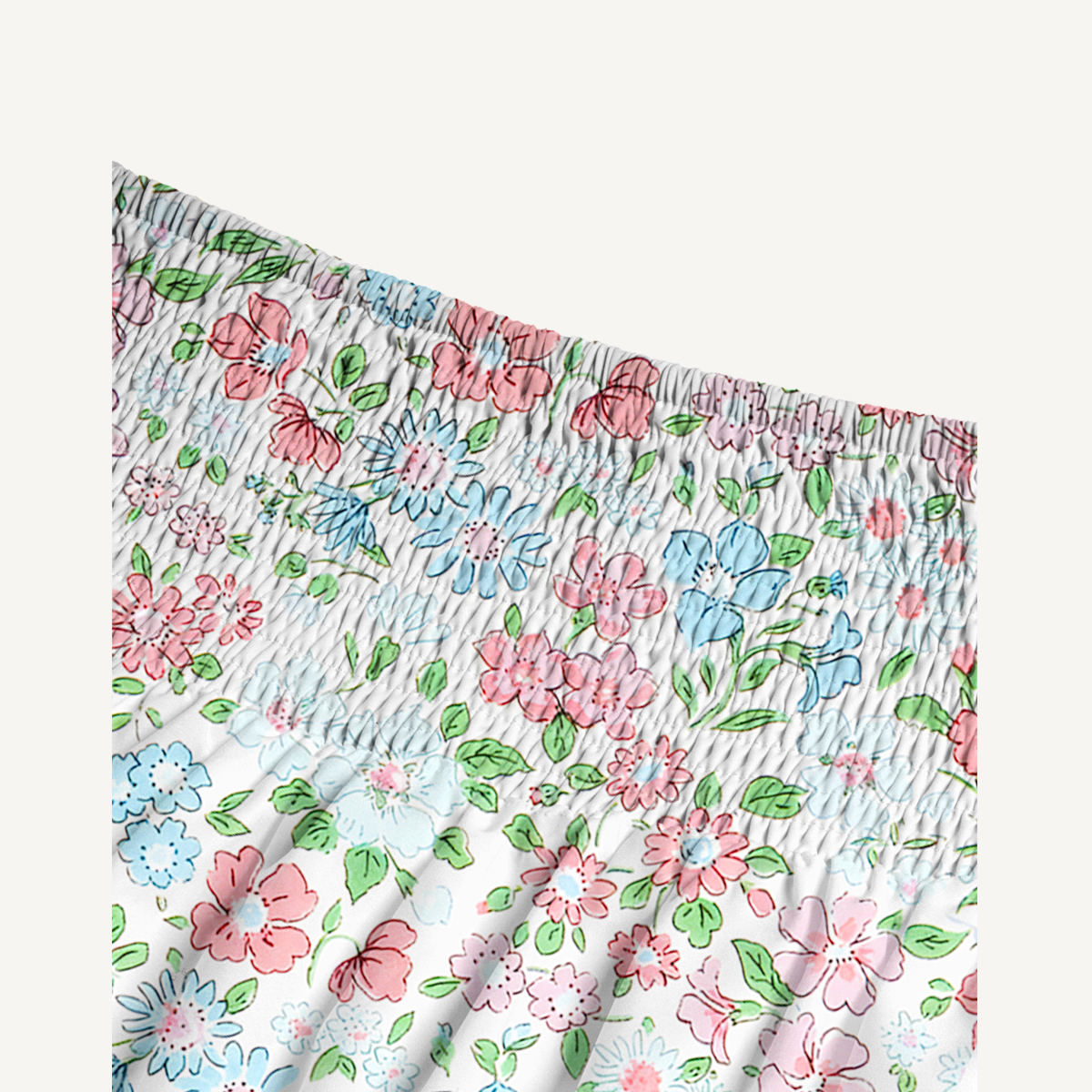 Pastel Cottage Floral Print Convertible Maxi Skirt & Strapless Dress