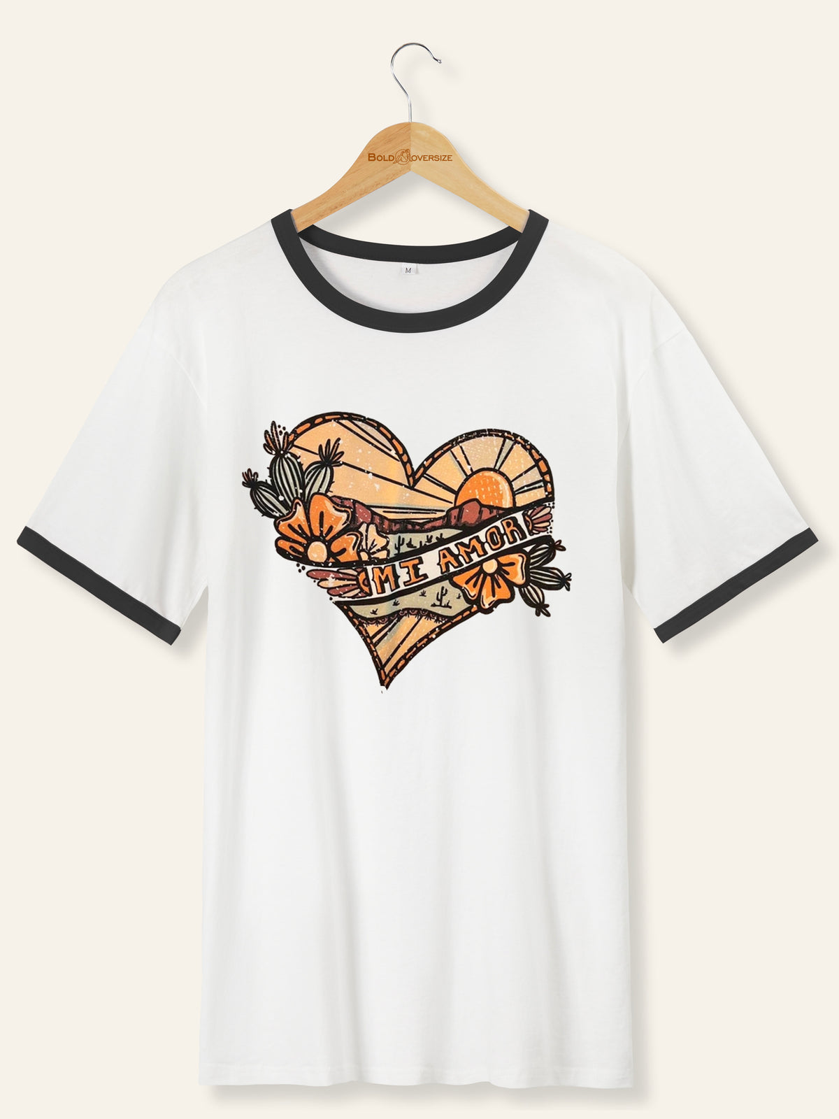 Vintage Mi Amor Graphic Ringer Tee