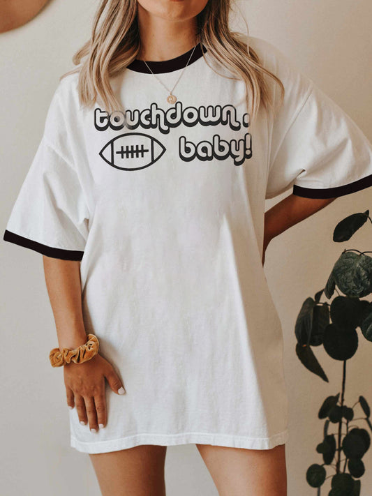 Vintage Touchdown Baby Ball Ringer Tee