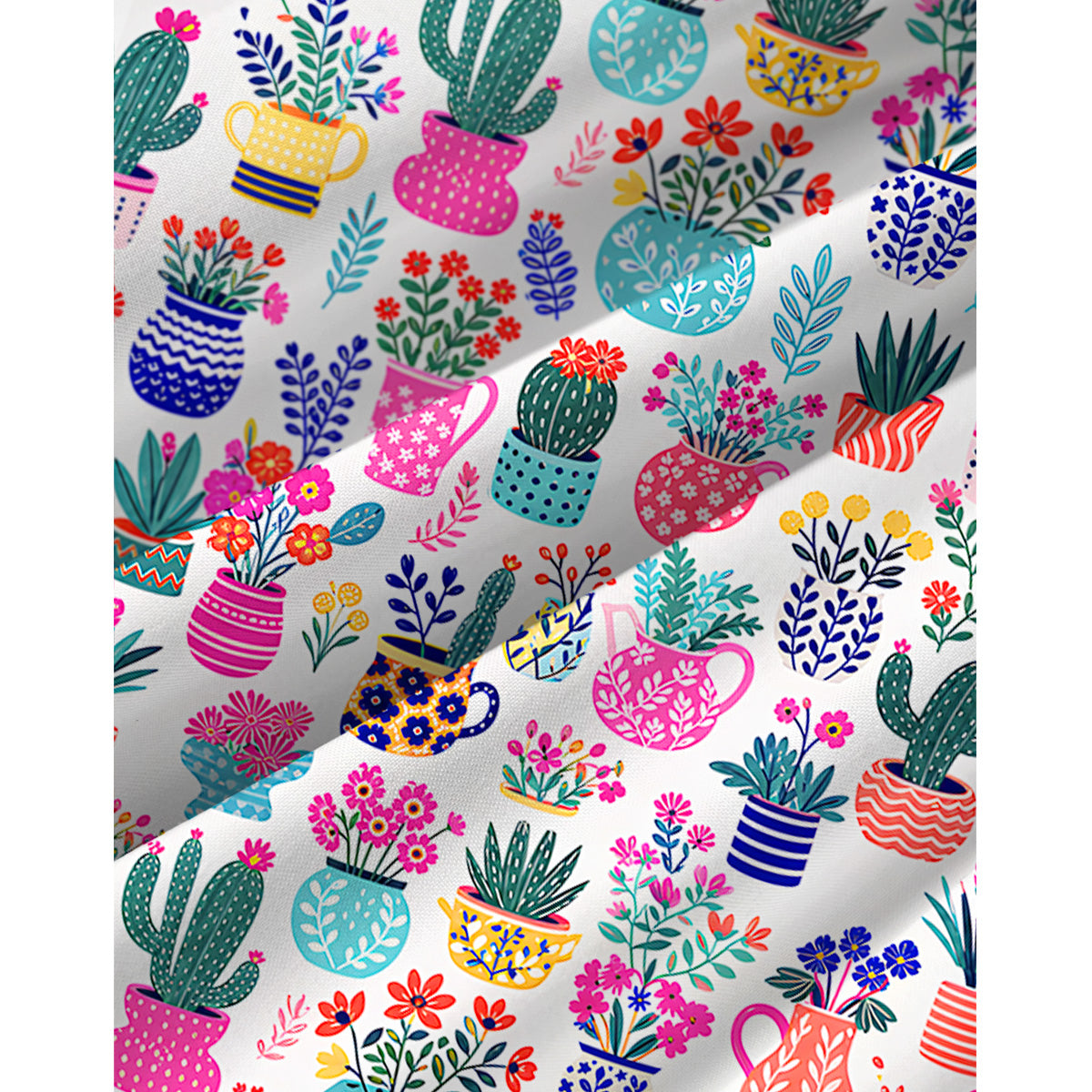 Cactus and Flowers Print Spaghetti Strap Mini Dress