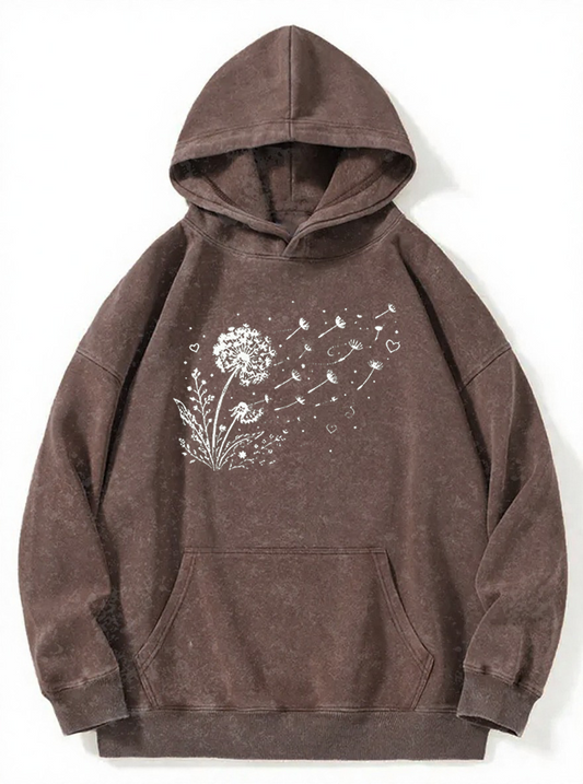 Vintage Dandelion Wildflower Washed Hoodie