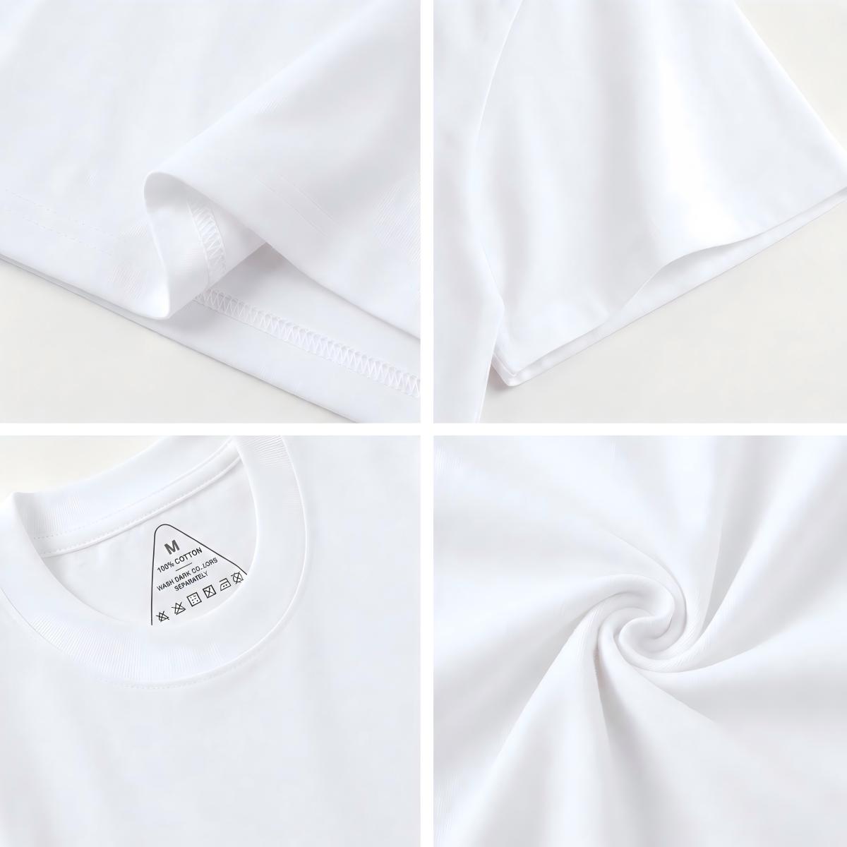 Stitched Quiet Happiness Print Crew Neck Cotton Tee