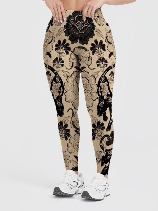 Vintage Wild Panther Garden Leggings