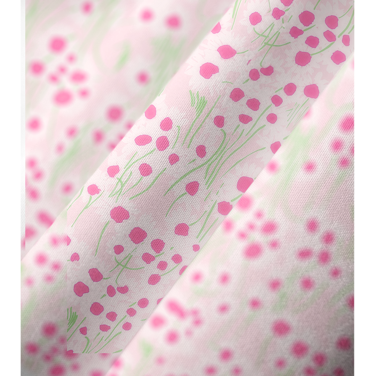 V‑Neck Pink Daisy Kimono Sleeve Kaftan Dress