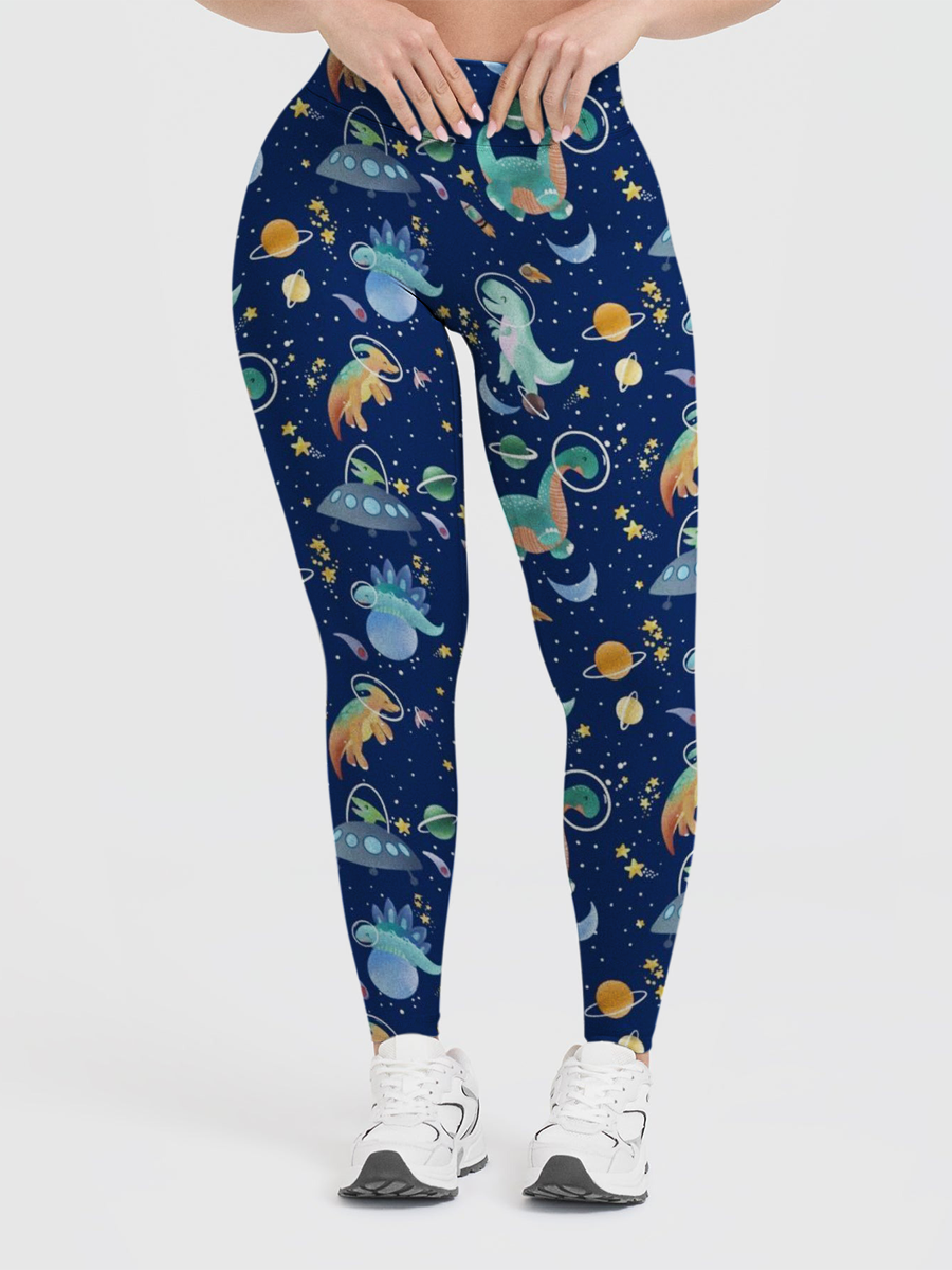 Vintage Space Dinosaur Leggings