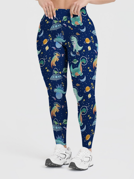 Vintage Space Dinosaur Leggings
