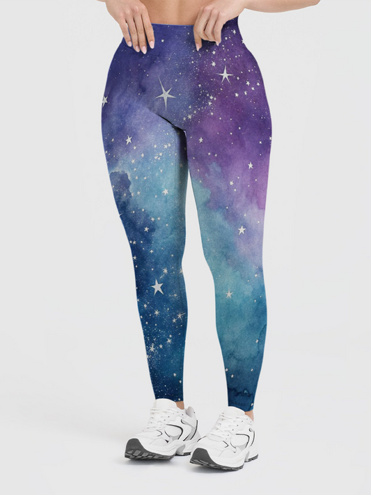 Vintage Watercolor Galaxy Leggings