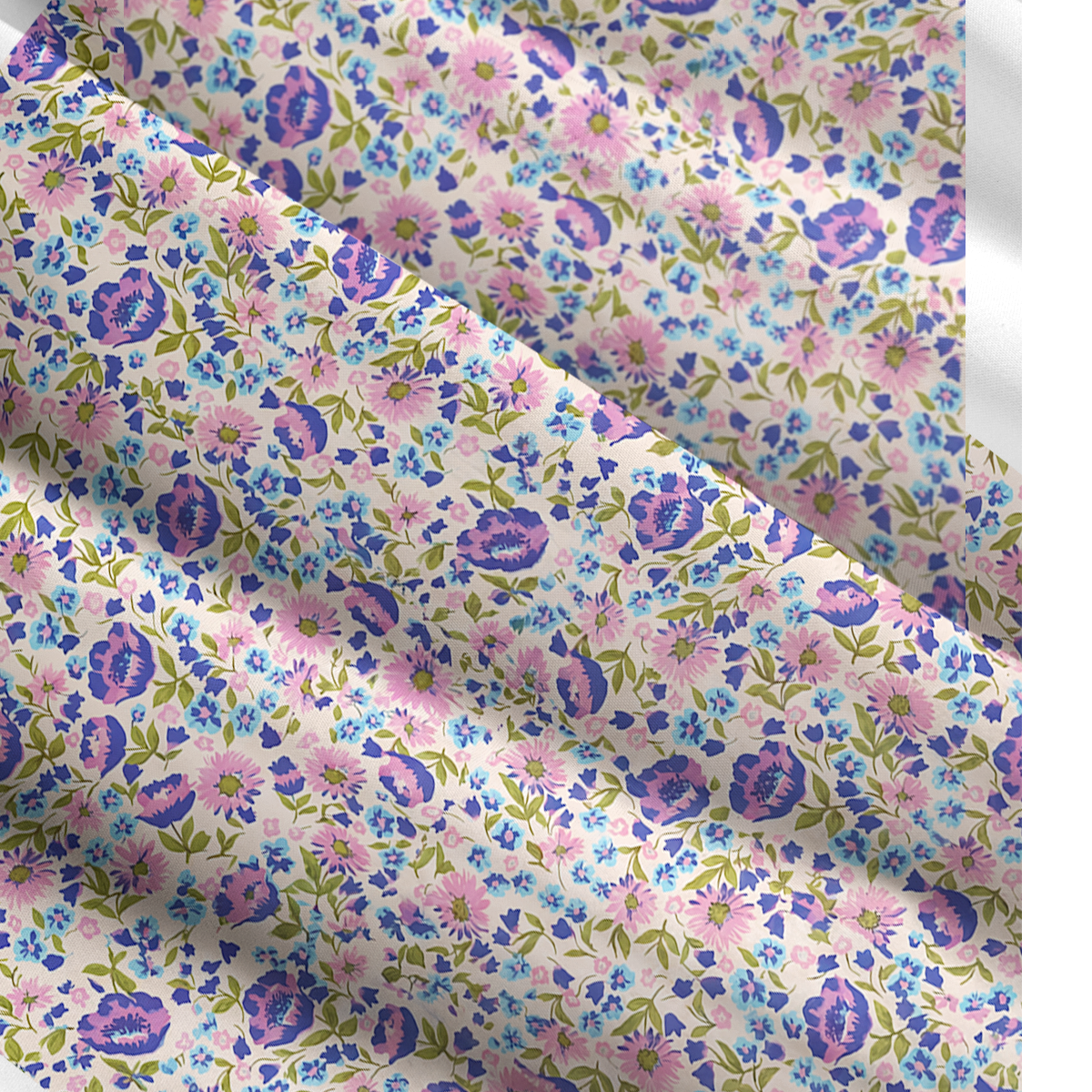 Square Neck Lavender Bloom Print Wide Straps Maxi Dress With Pockets