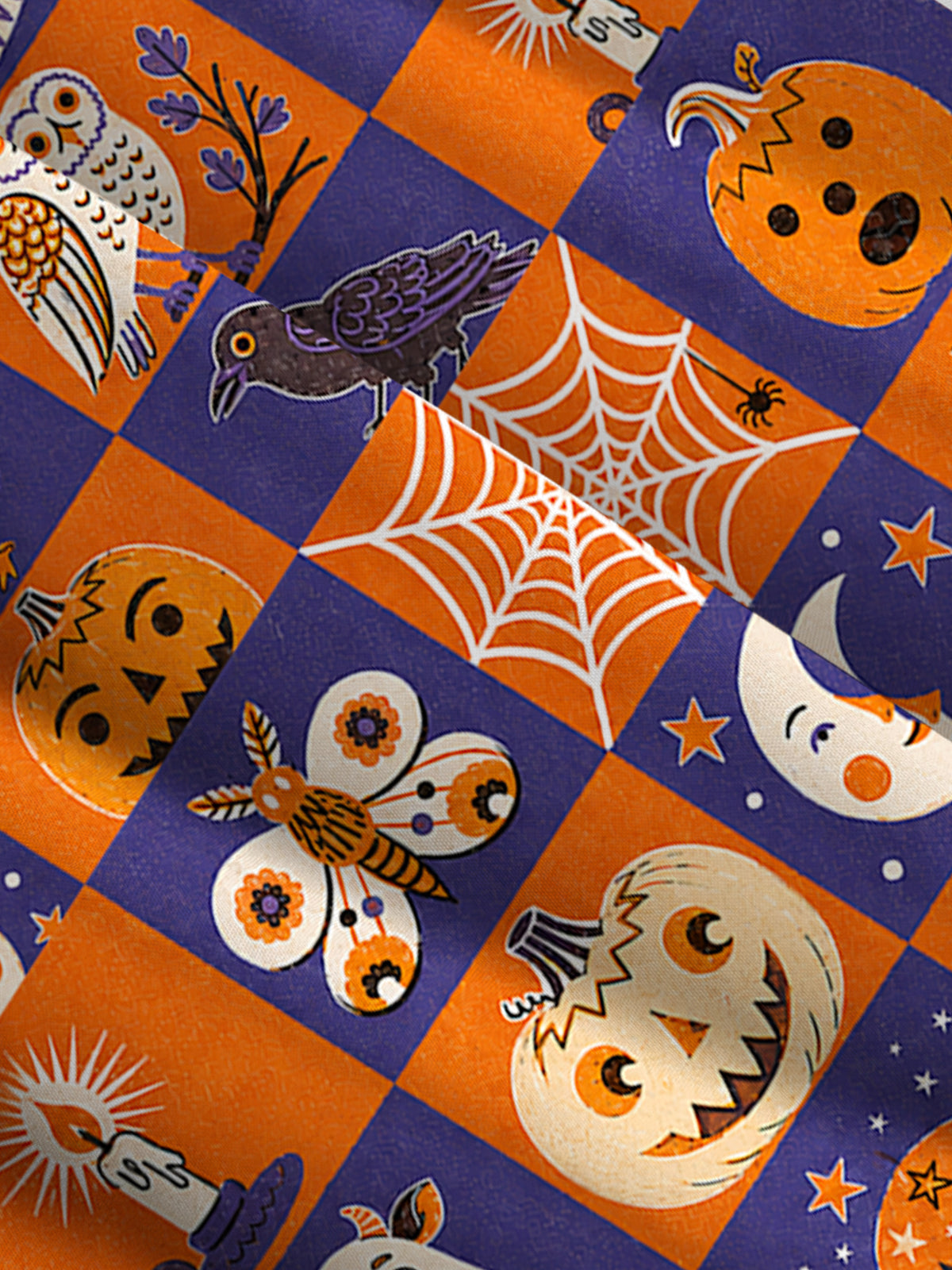 Vintage Halloween Patchwork Print Wide Straps Maxi Dress With Pockets