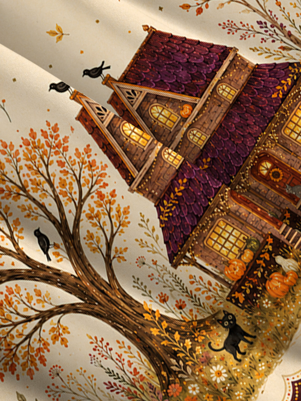 Autumn Cottage Garden Print Wide Straps Maxi Dress With Pockets