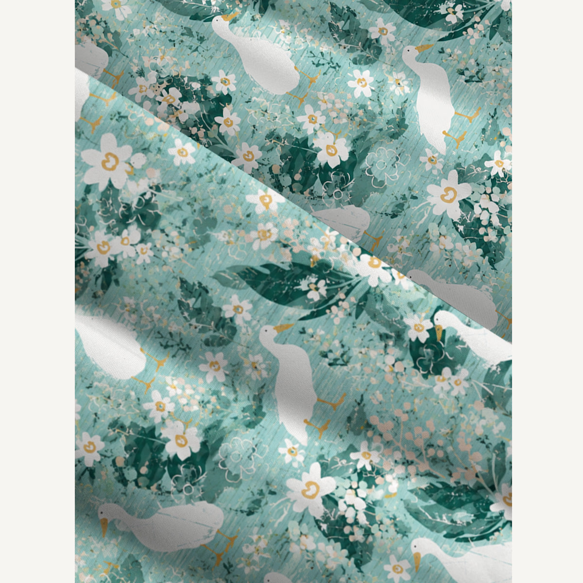 Farmhouse Ducks Print Wide Straps Maxi Dress With Pockets