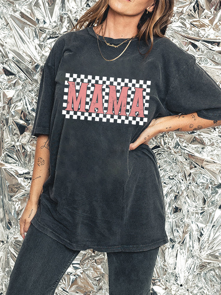 Vintage Retro Boho Mama Washed T-Shirt