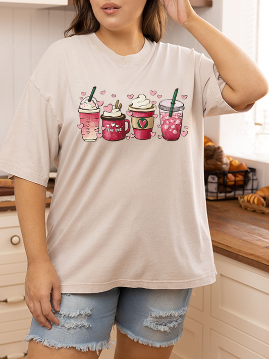 Vintage Valentine Coffee Washed T-Shirt