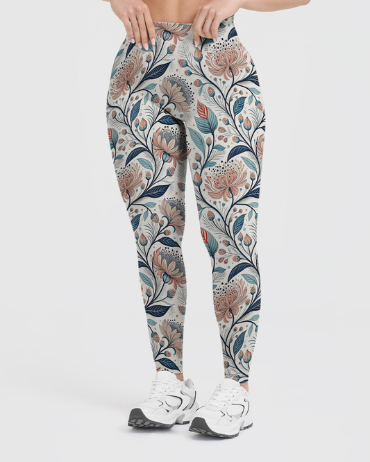 Vintage Art Floral Leggings