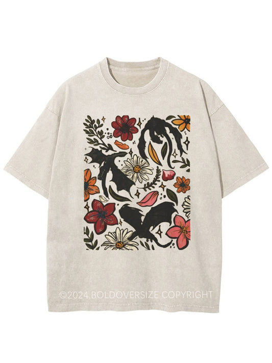 Vintage Booktok Dragon Washed T-Shirt