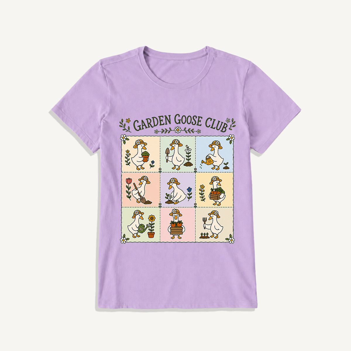 Garden Goose Club Print Crew Neck Cotton Tee