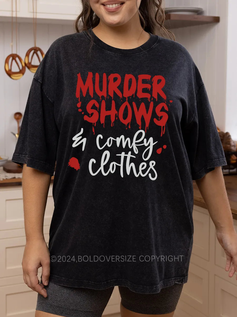 Vintage Crime Shows Comfy Washed T-Shirt