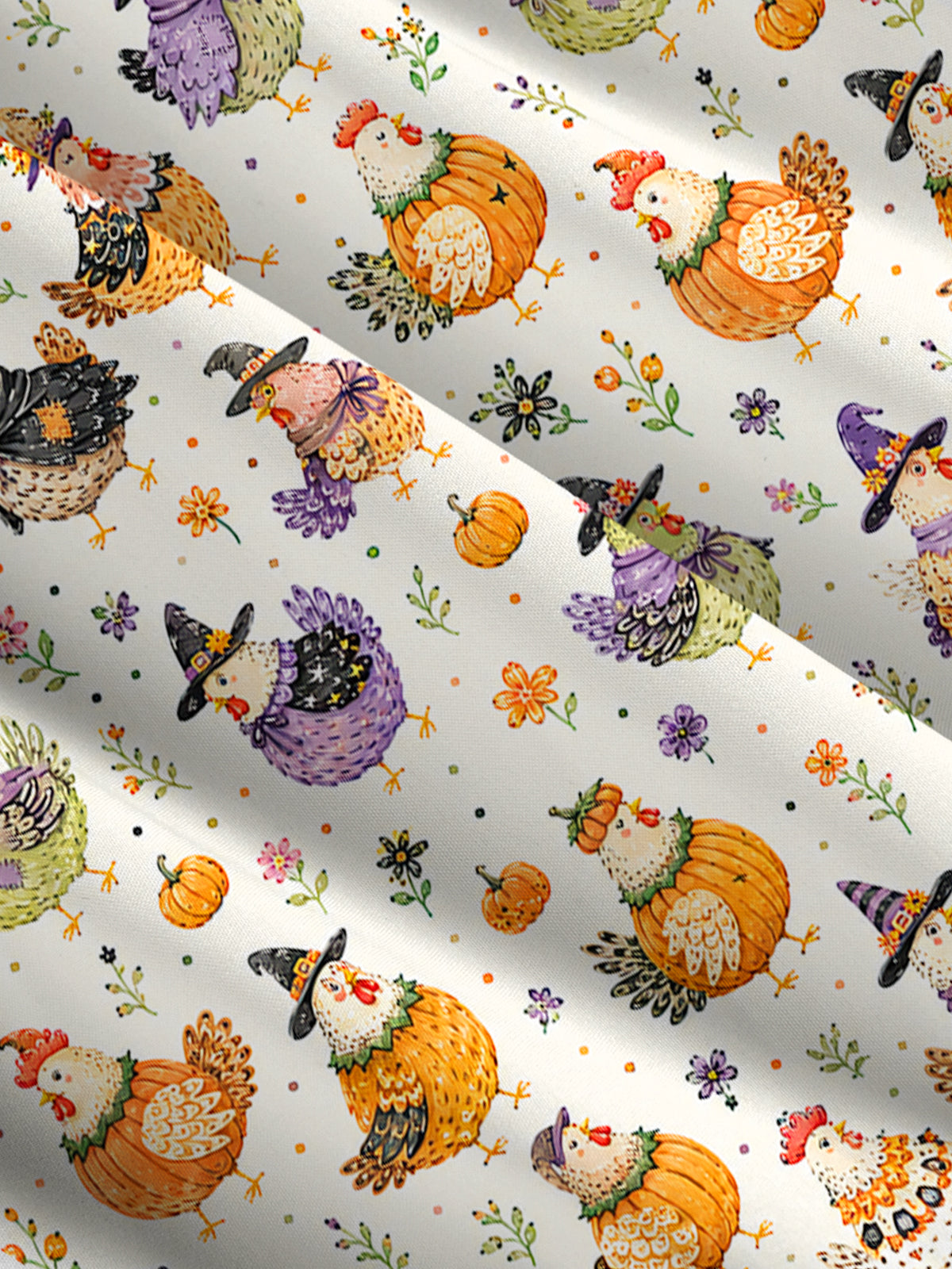 Cute Whimsical Chicken Colorful Print Wide Straps Maxi Dress With Pockets