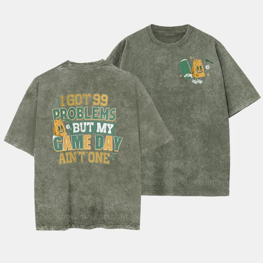 Vintage Game Day Football Fan Washed T-Shirt